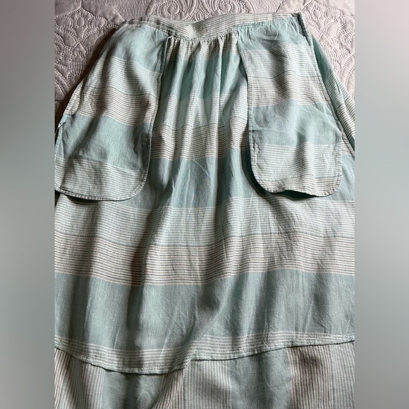 #Patagonia” hemp Stripe Maxi Dress button Back white and blue size xs - Picture 8 of 8